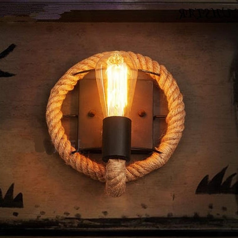 Rustic Hemp Pendant Lamp
