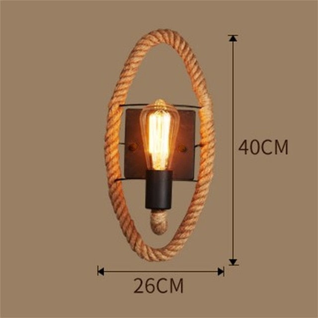 Rustic Hemp Pendant Lamp