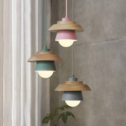 Natural Wood Drop Pendant Light