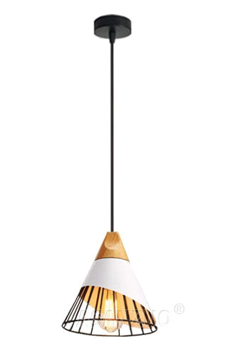Rustic Wood Hanging Pendant Light - Cofik