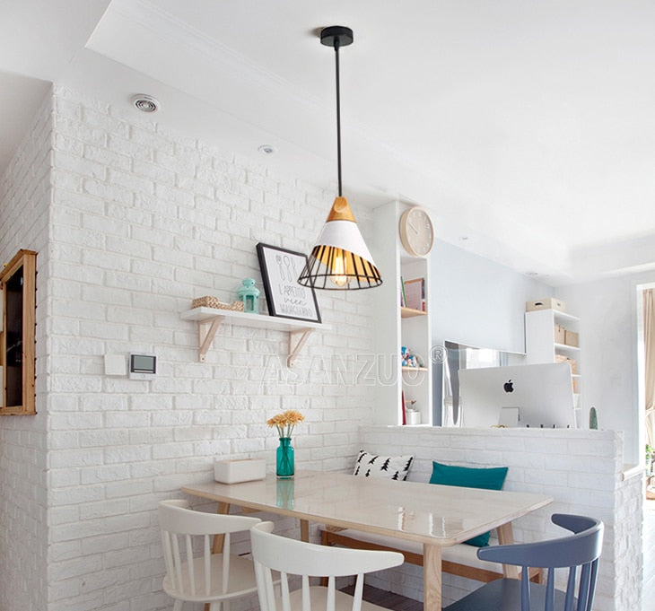 Rustic Wood Hanging Pendant Light