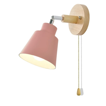 Adjustable Swing Arm Wall Lamp with Pull Cord Switch