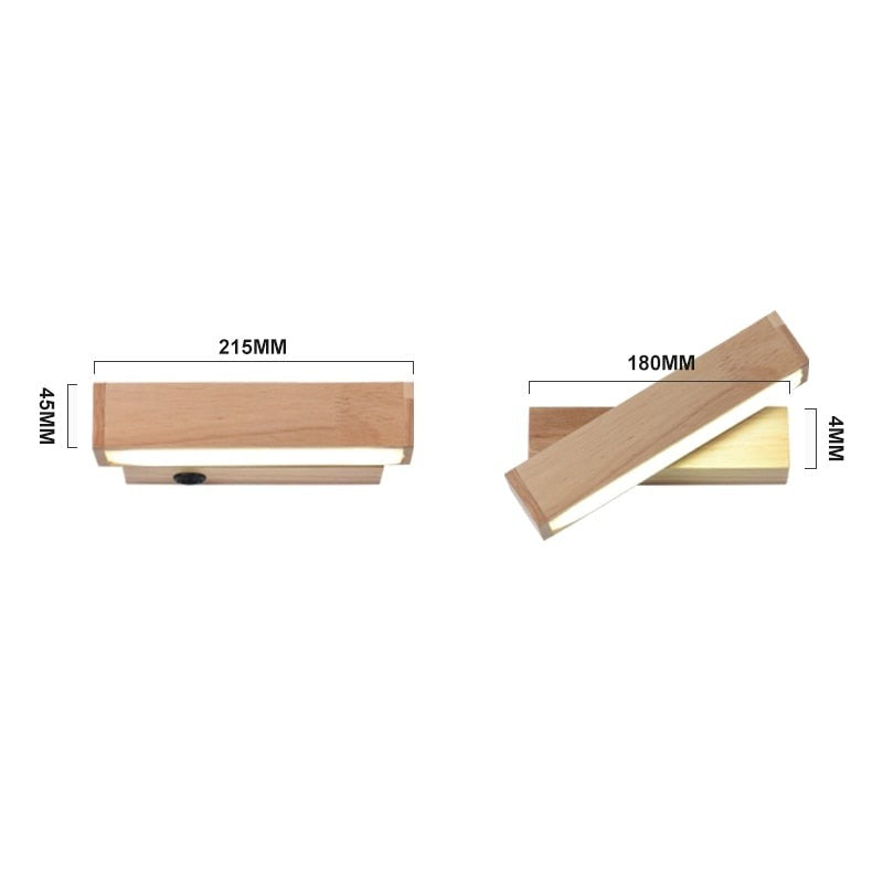 Contemporary Wooden Swing Arm Wall Light