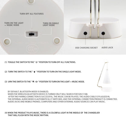 Wireless Bluetooth Desk Lamp with LED Light