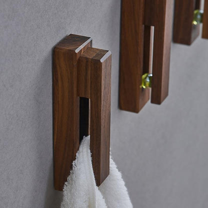 Rustic Wood Bath Towel Rack Holder