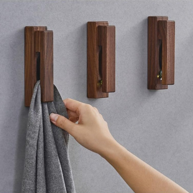Rustic Wood Bath Towel Rack Holder - Cofik