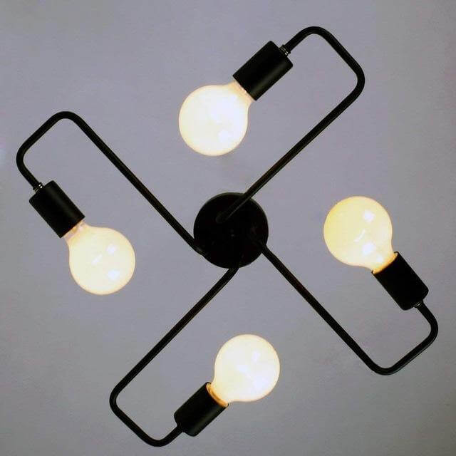 Contemporary Iron Crystal Chandelier