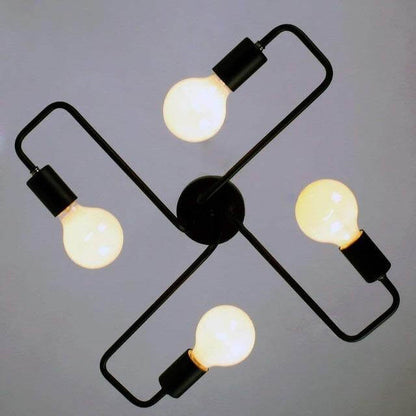 Contemporary Iron Crystal Chandelier