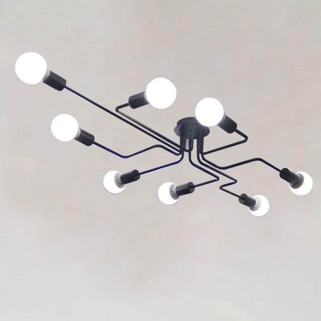 Contemporary Iron Crystal Chandelier