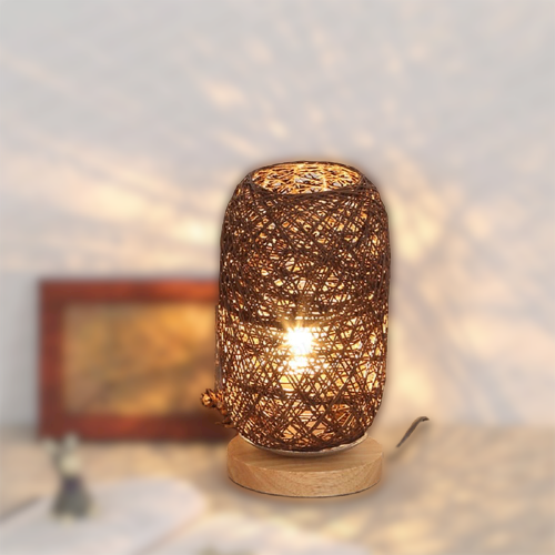 Natural Woven Table Lamp – Chic Home Decor