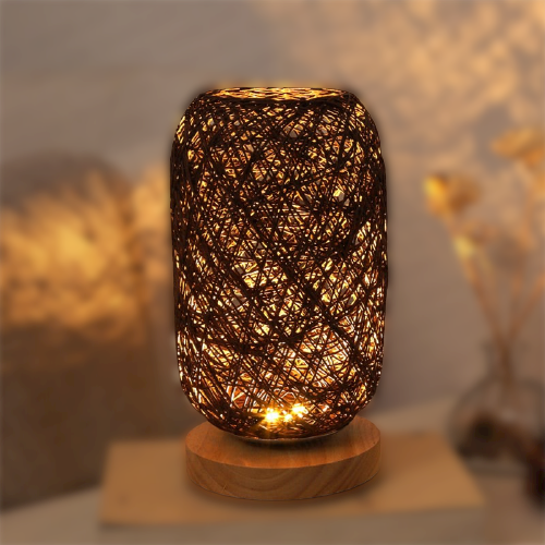 Natural Woven Rattan Table Lamp - Cofik