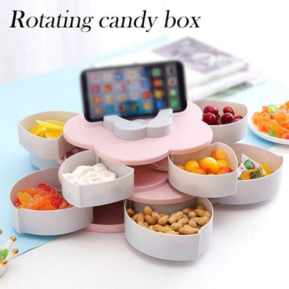 Colorful Rotating Flower Snack Container