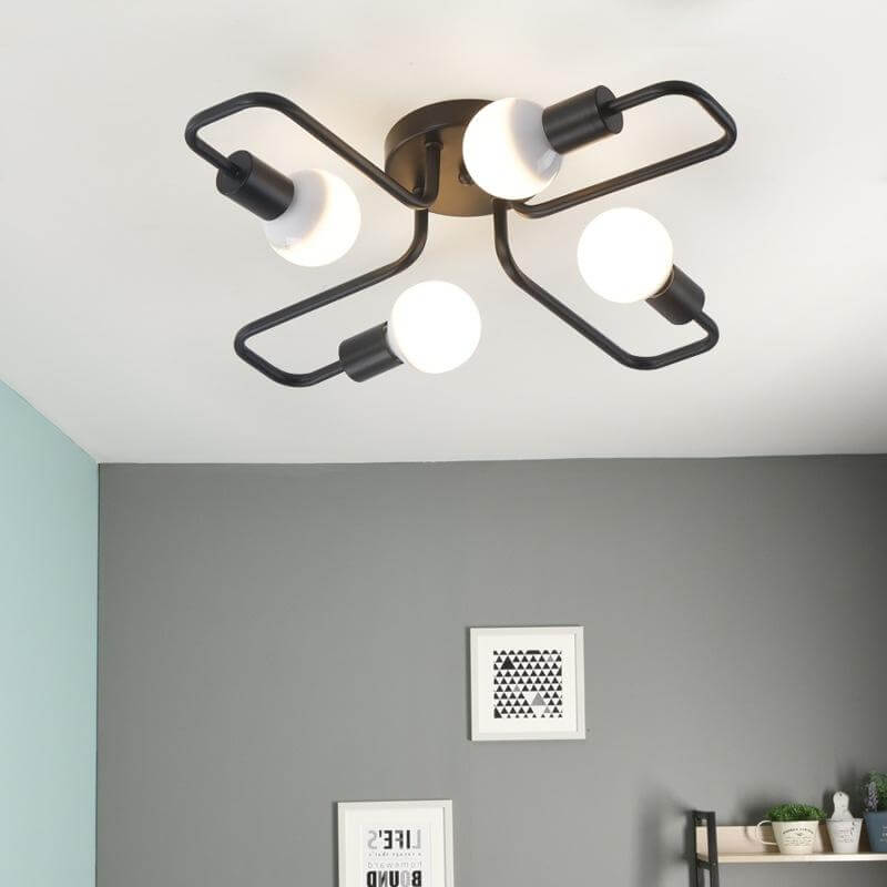 Contemporary Iron Crystal Chandelier