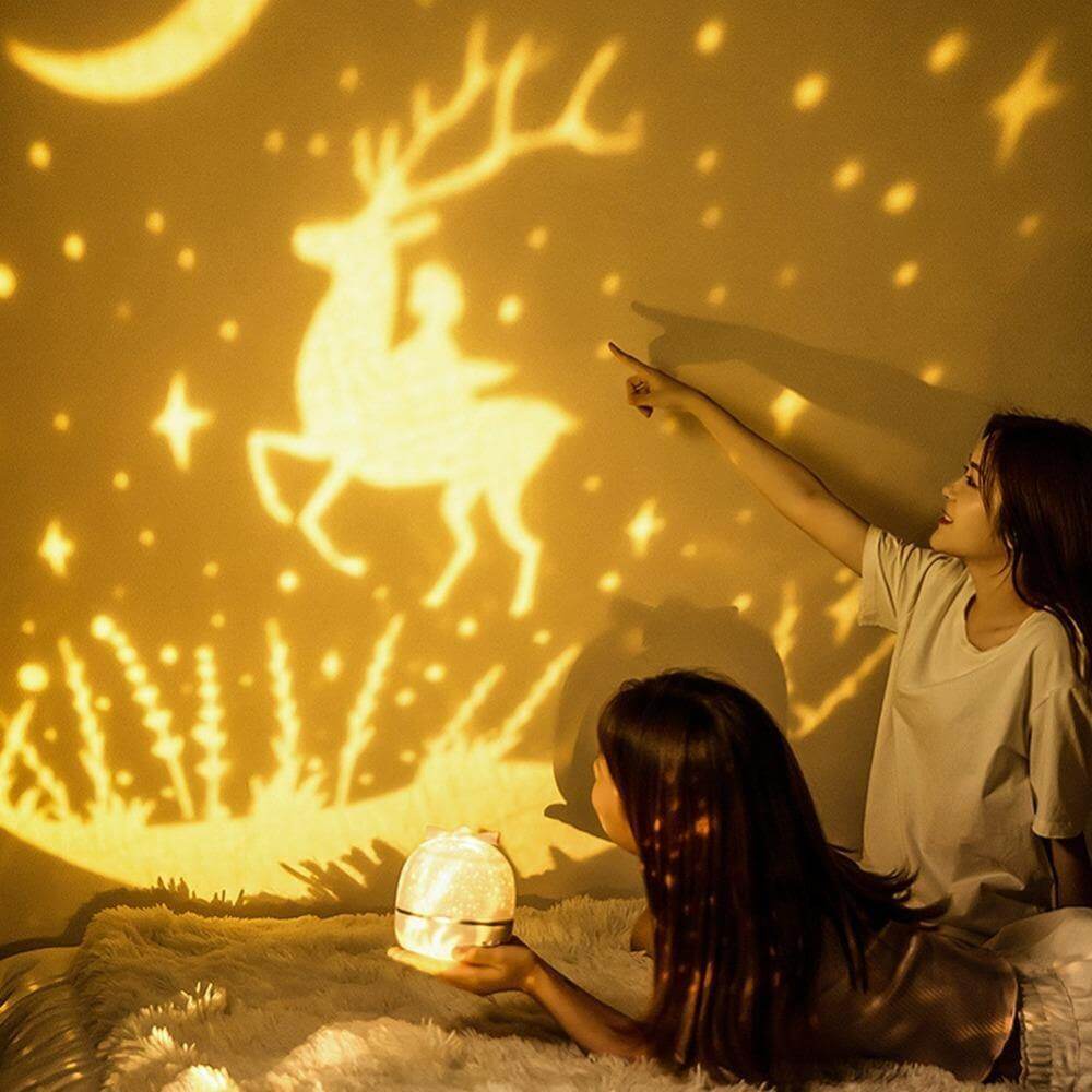 Flexible Spin Projection Table Lamp