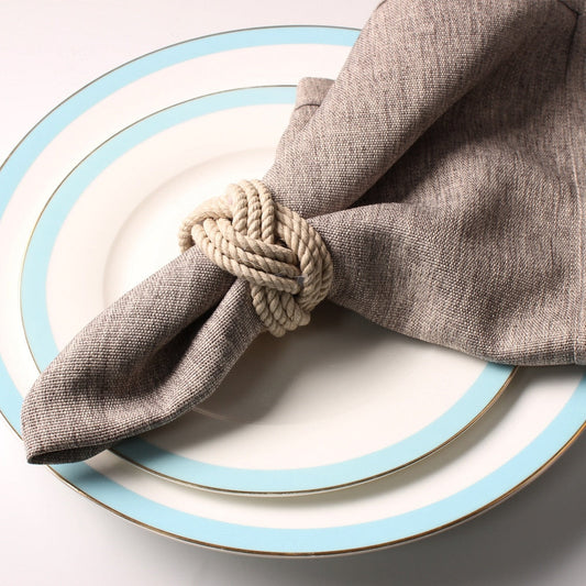 Woven Natural Fiber Napkin Rings - Set of 10 - Cofik