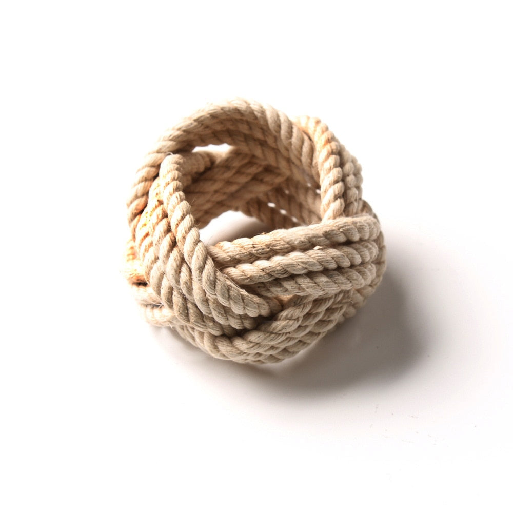Woven Natural Fiber Napkin Rings - Set of 10