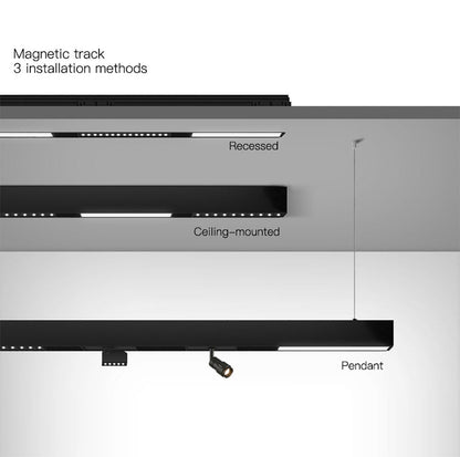 Slim Black LED Magnetic Strip Lighting System