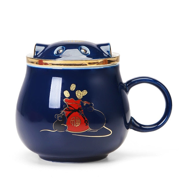 Traditional Asian Ceramic Tea Strainer Cups