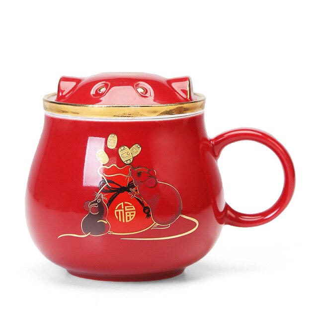Traditional Asian Ceramic Tea Strainer Cups