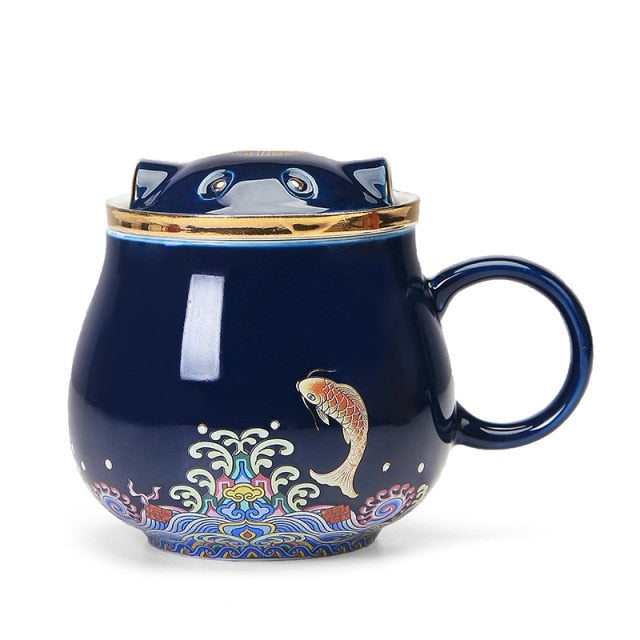 Traditional Asian Ceramic Tea Strainer Cups - Cofik