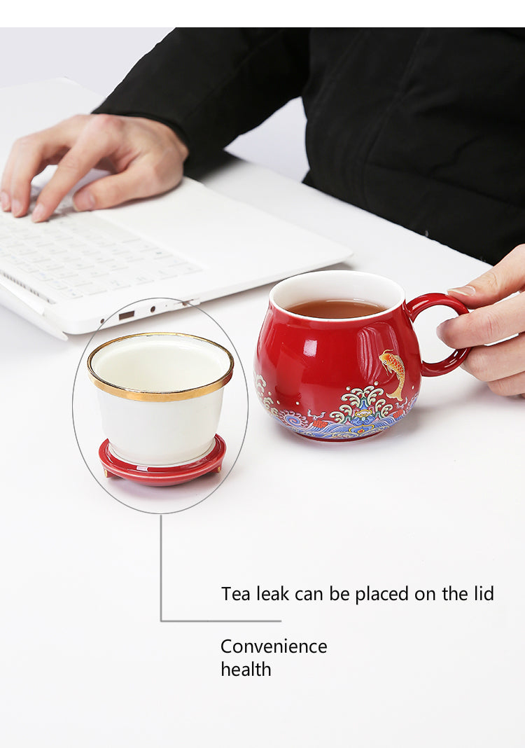 Traditional Asian Ceramic Tea Strainer Cups