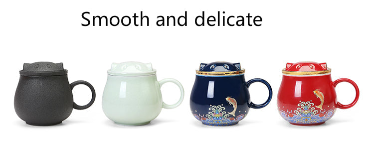 Traditional Asian Ceramic Tea Strainer Cups