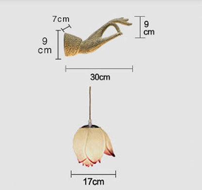 Elegant Asian Style Lotus Wall Light