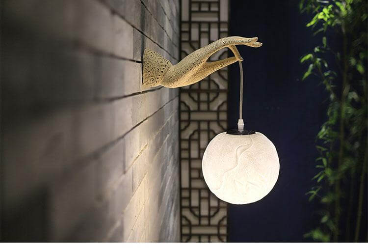 Elegant Asian Style Lotus Wall Light