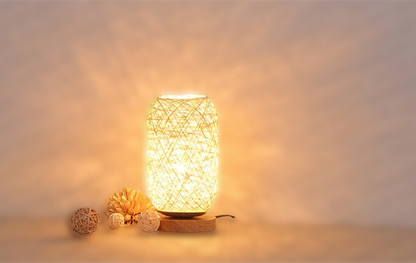 Natural Woven Table Lamp – Chic Home Decor