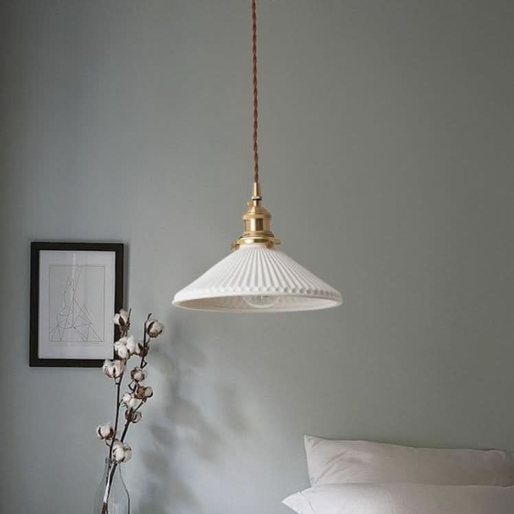 Simple White Porcelain Hanging Lamp