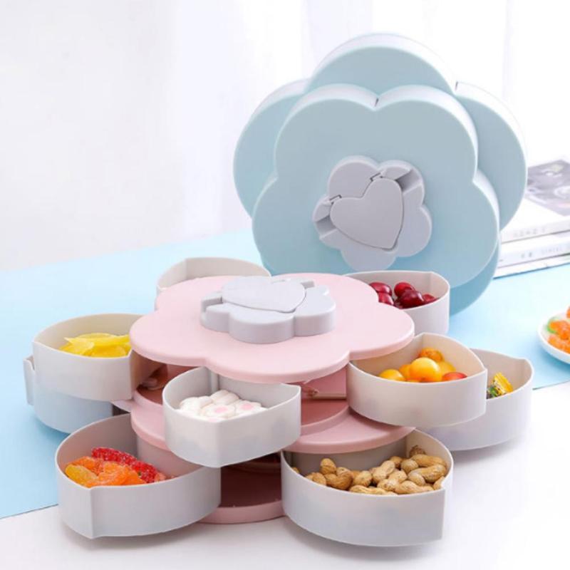 Colorful Rotating Flower Snack Container