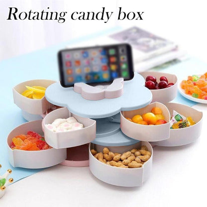 Colorful Rotating Flower Snack Container