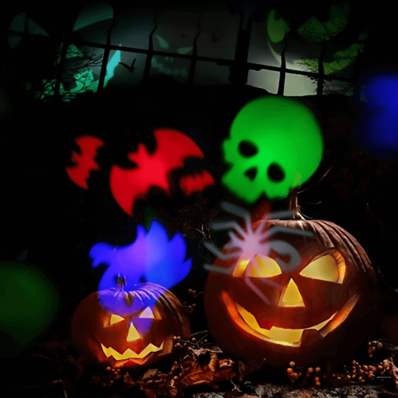 Colorful Outdoor Halloween Projector Light Show