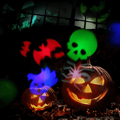 Colorful Outdoor Halloween Projector Light Show