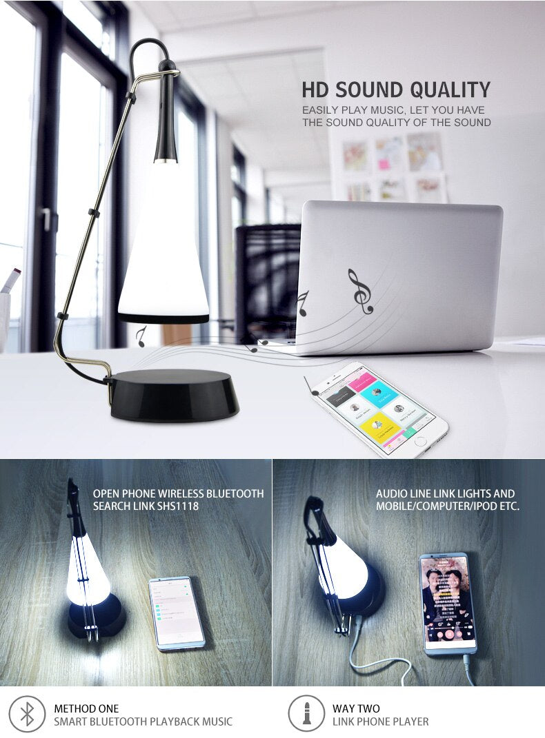 Wireless Bluetooth Desk Lamp with LED Light