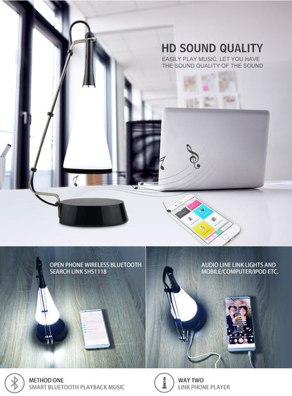Wireless Bluetooth Desk Lamp with LED Light