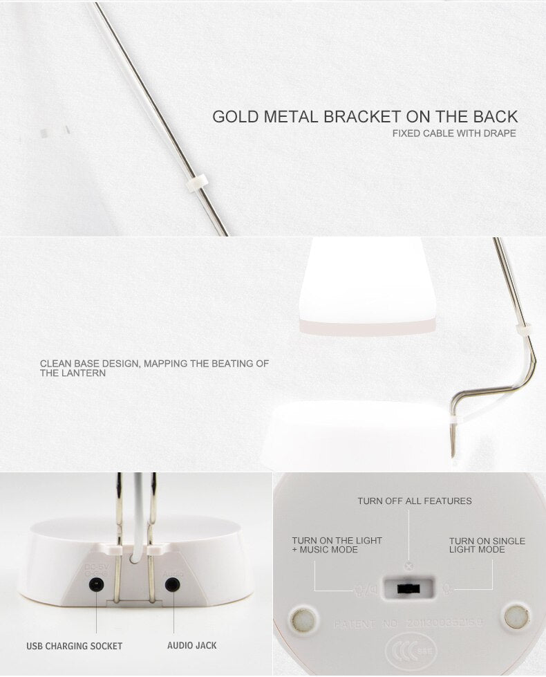 Wireless Bluetooth Desk Lamp with LED Light
