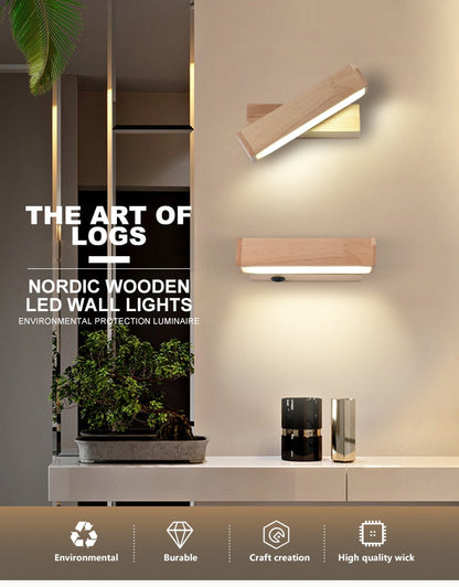 Contemporary Wooden Swing Arm Wall Light