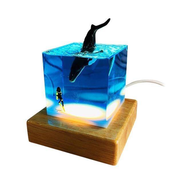 Colorful Shark Diver Table Lamp