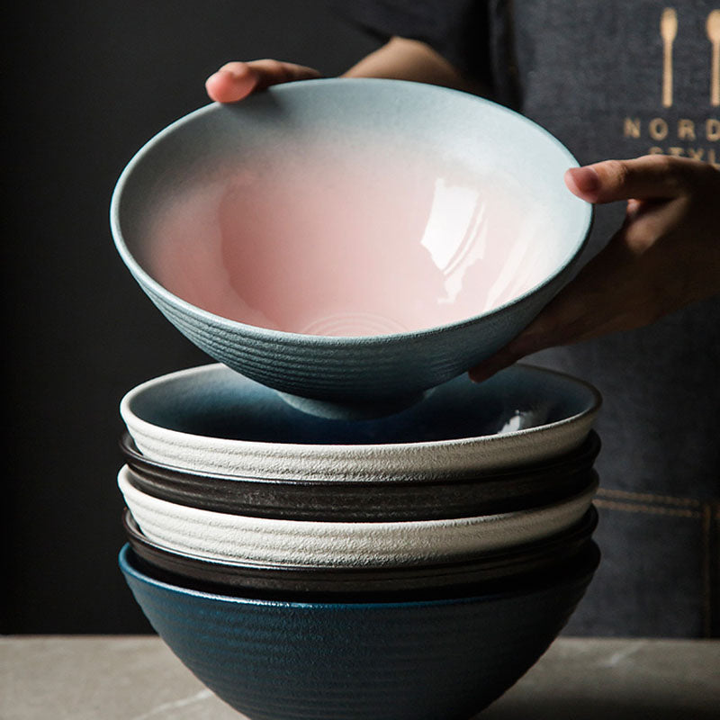 Colorful Japanese Noodle Soup Bowl Set
