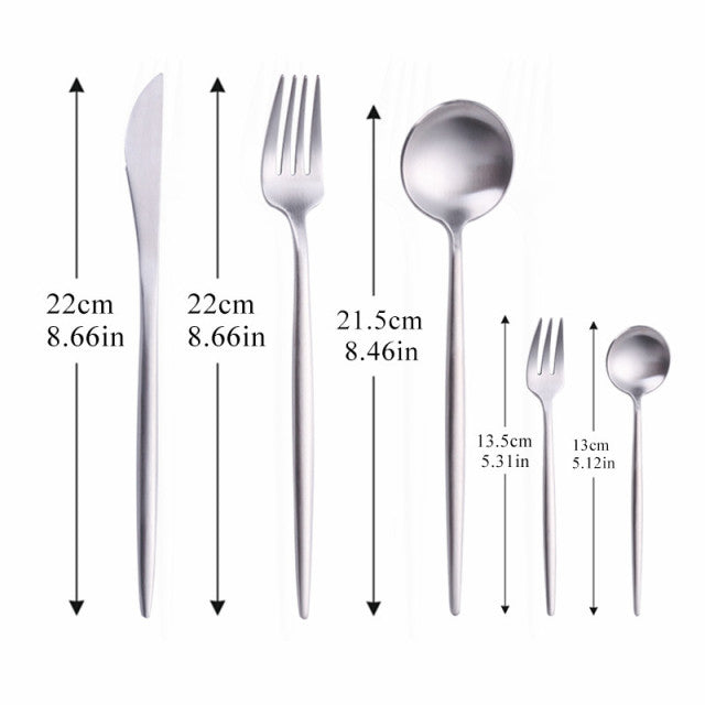 Simple Elegant Stainless Steel Cutlery Set
