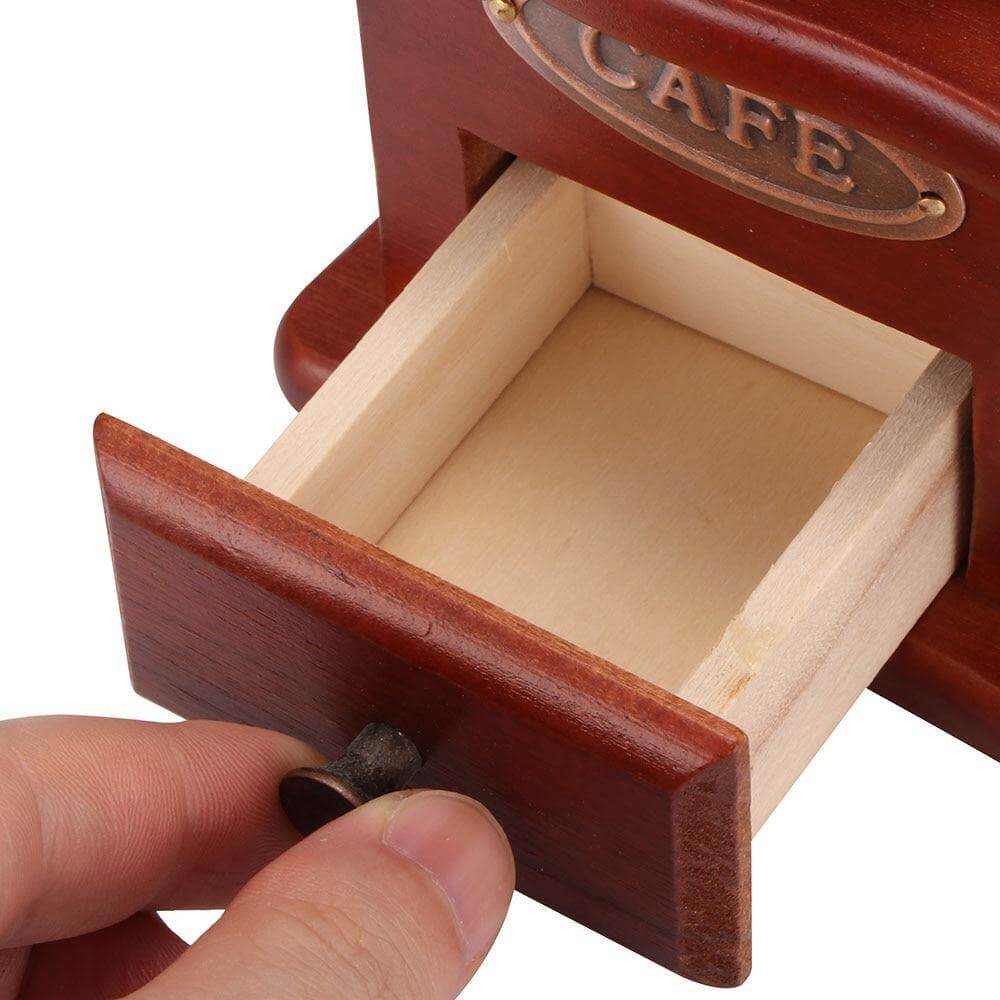 Traditional Handheld Wood Coffee Mill Grinder