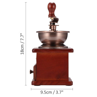Traditional Handheld Wood Coffee Mill Grinder