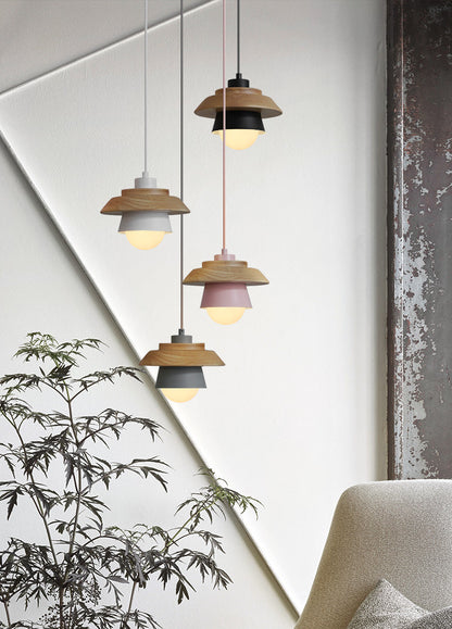 Natural Wood Drop Pendant Light
