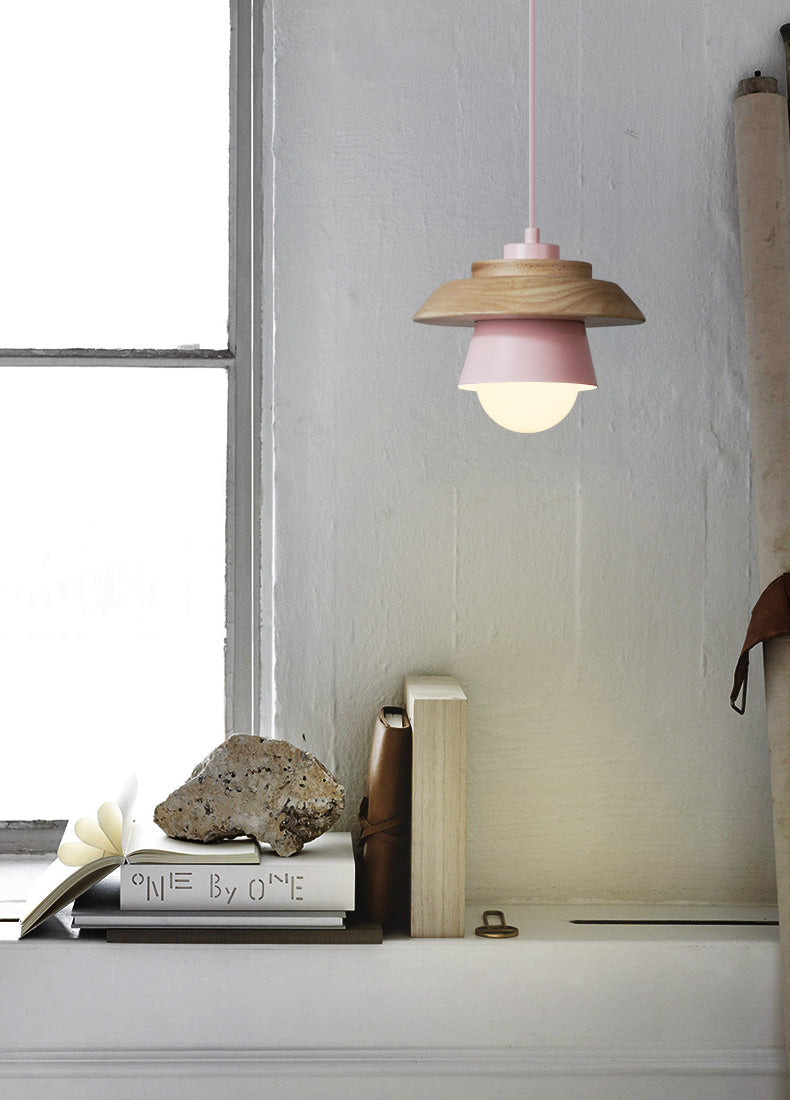 Natural Wood Drop Pendant Light
