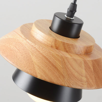 Natural Wood Drop Pendant Light