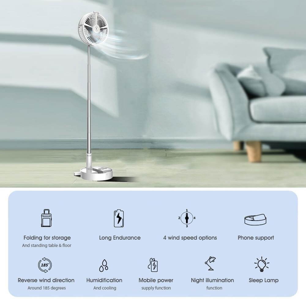 Compact Wireless AC Unit with Humidifier and LED Light