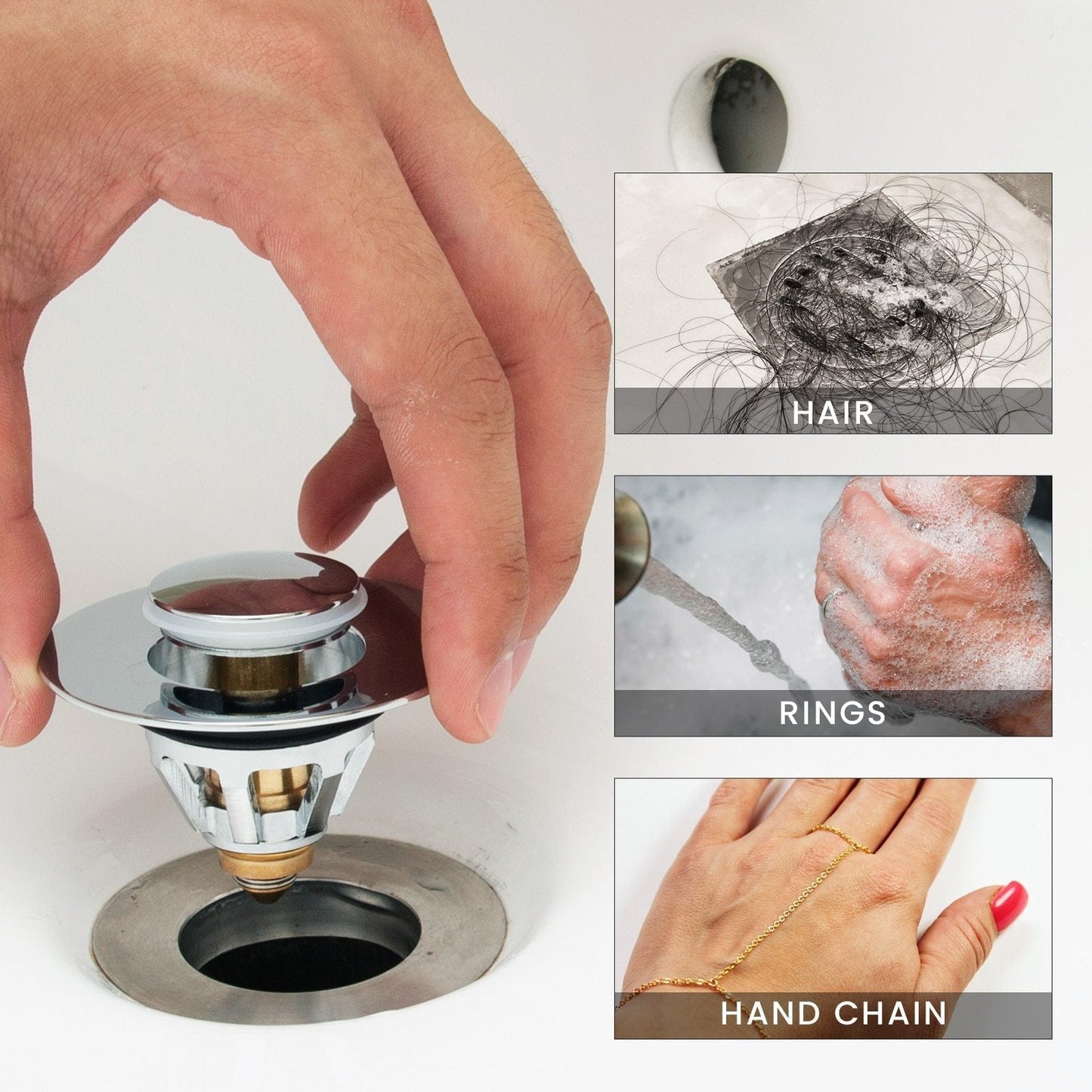 Easy Clean Basin Drain Filter Screen
