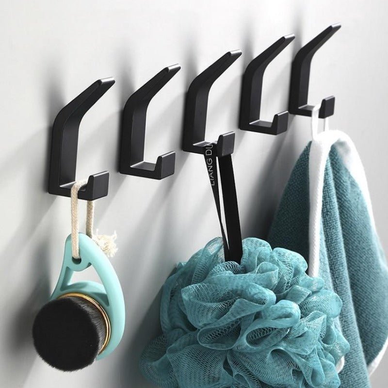 Slim Aluminum Wall Hooks - Modern Black/White Coat Hooks