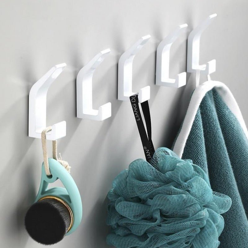 Strong Metal Wall Hooks - Sleek Black and White Set